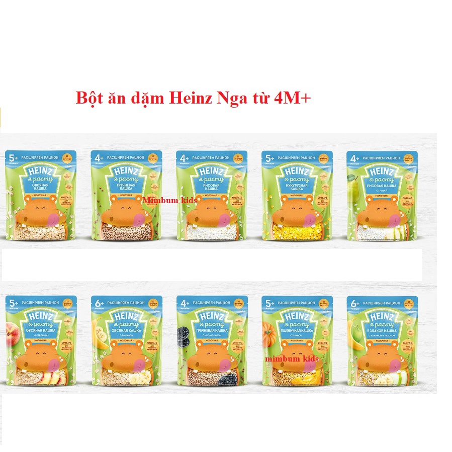Bột ăn dặm Heinz Nga gói 200g đủ vị cho bé từ 4 tháng