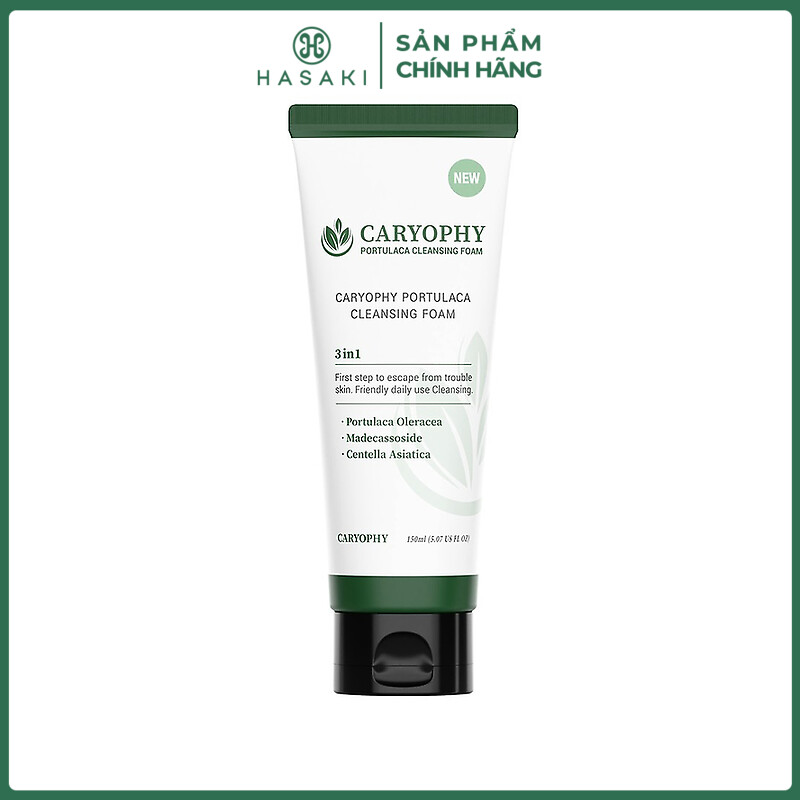 Sữa rửa mặt cho da mụn caryophy portulaca cleansing foam 150ml
