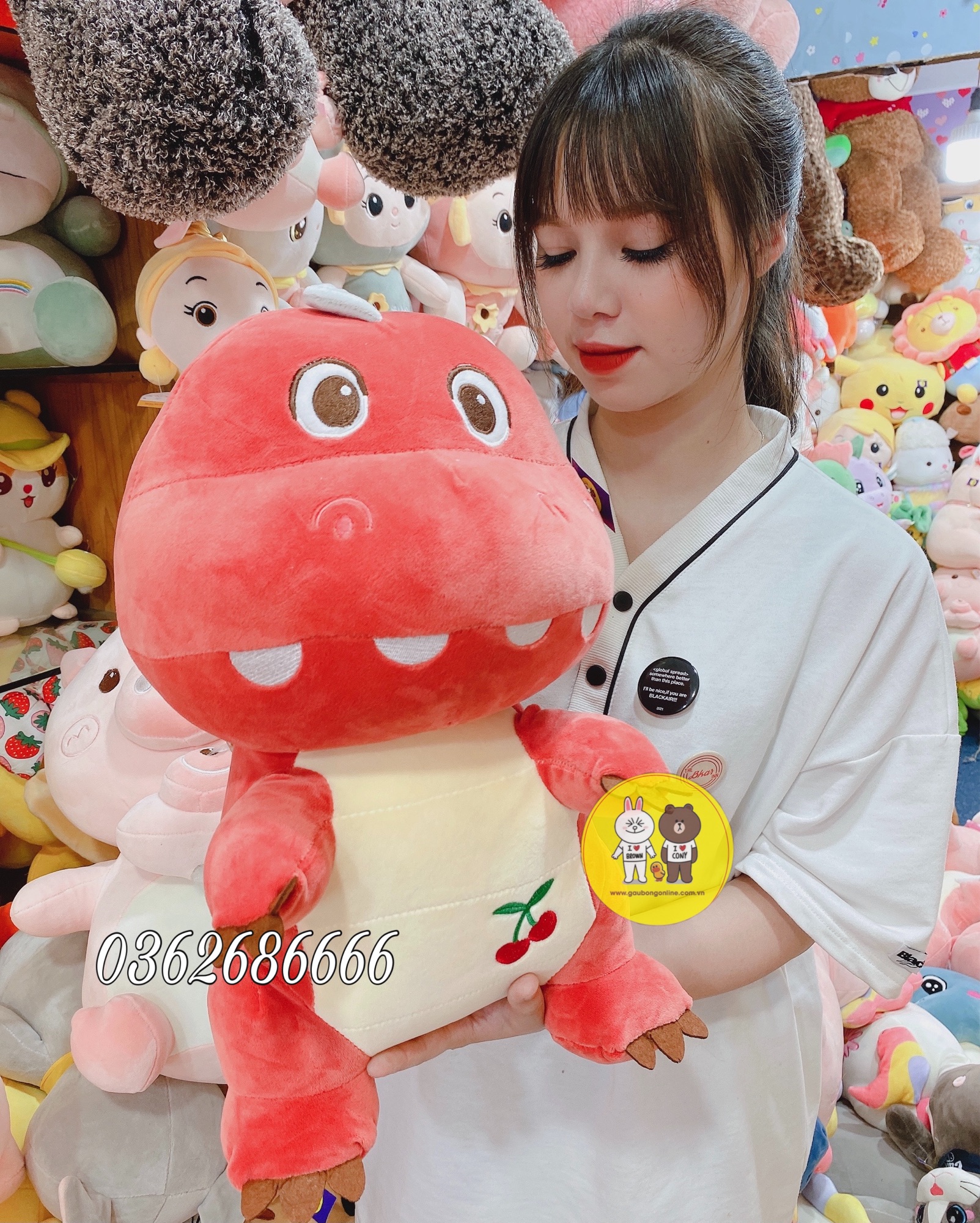 Gấu Bông Khủng Long Hoa Quả Răng Hô