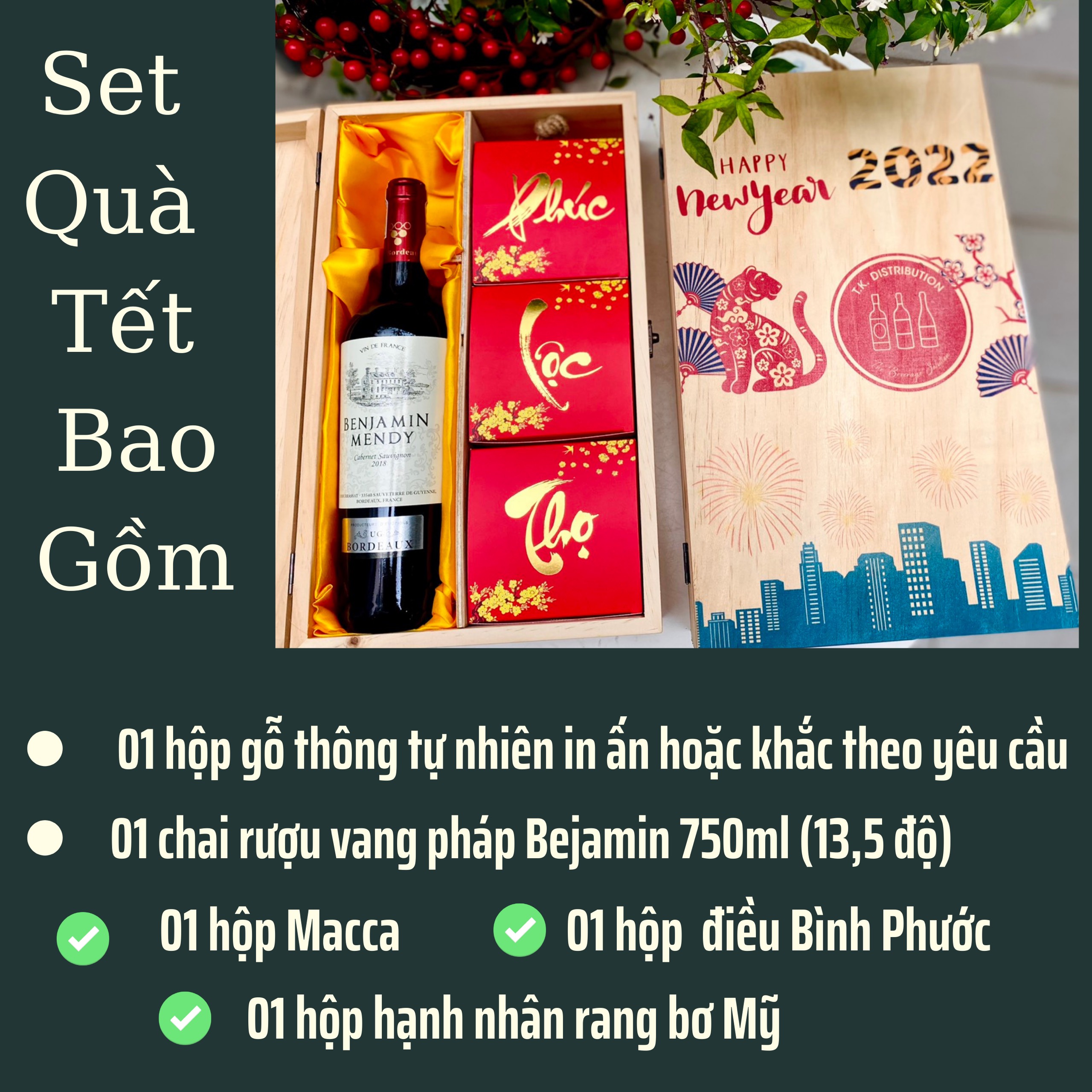SET QUÀ TẾT HỘP GỖ