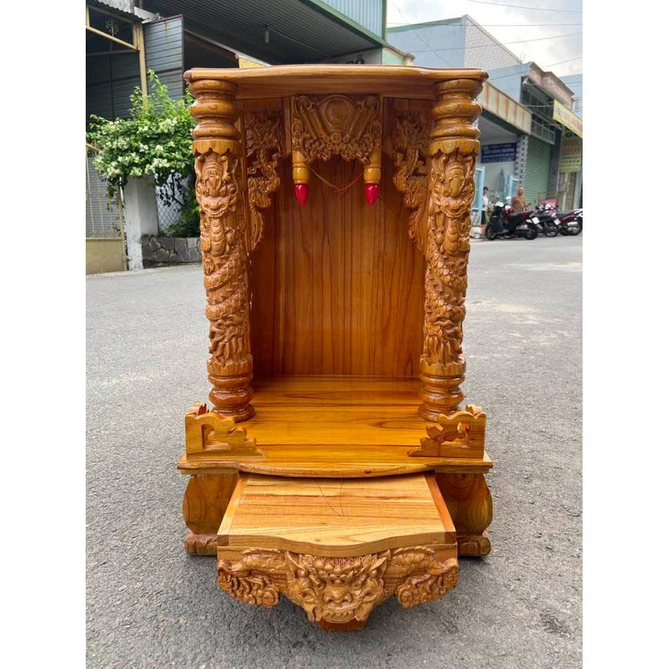 Bàn thờ thần tài ông địa xoan 42 x 68cm, bàn thờ ông địa gỗ
