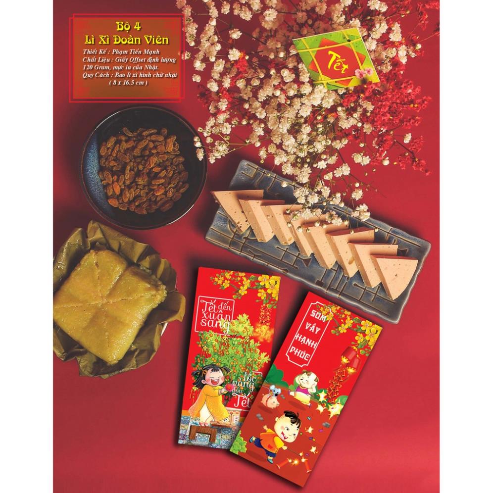 Bộ 100 Phong Bao Lì Xì Tết ( Chia Đều Các Mẫu )