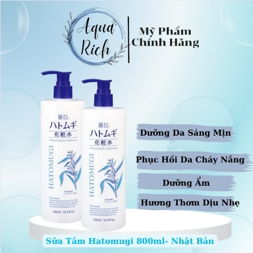 Sữa tắm hatomugi moisturizing & washing the body soap dưỡng trắng da, dưỡng da ẩm mịn, mềm mại 800ml