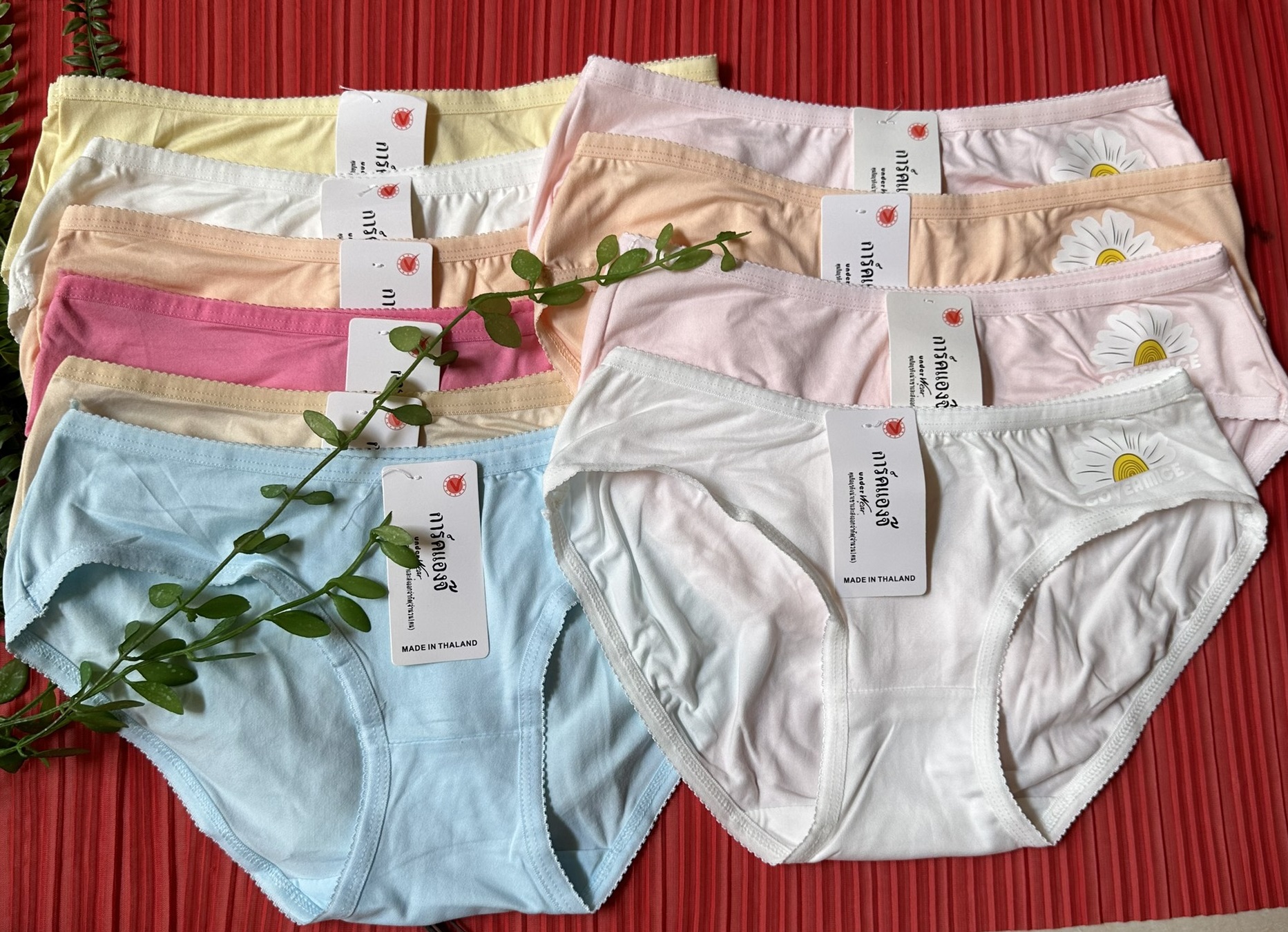 [8083] Combo 10 quần lót vải lụa form nhỏ hoa cúc