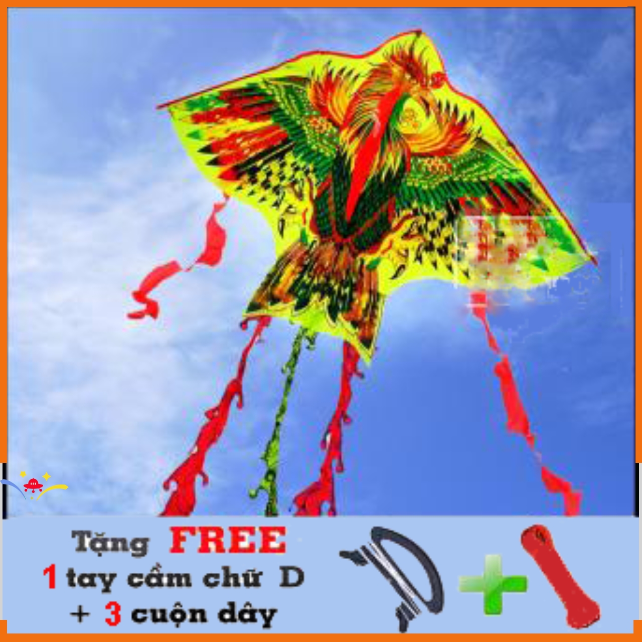 Diều phượng hoàng 4 đuôi+ cuộn dây
