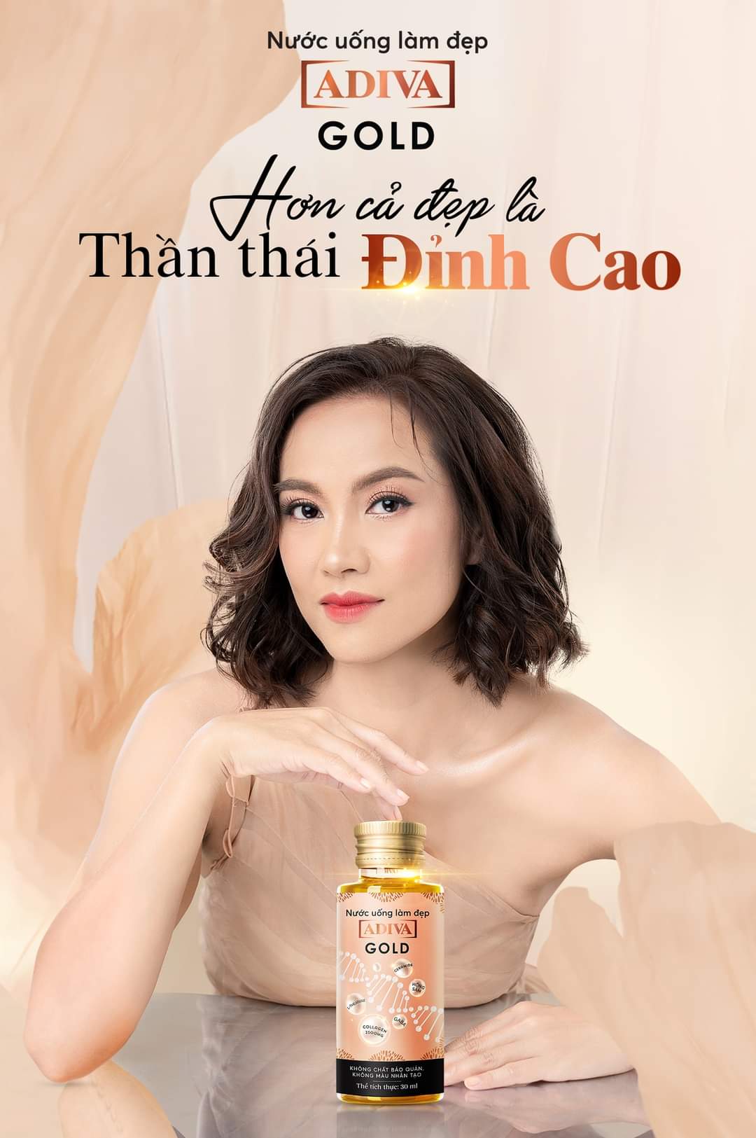[HCM]Combo 04 hộp Collagen Adiva Gold (14 lọ/ hộp)