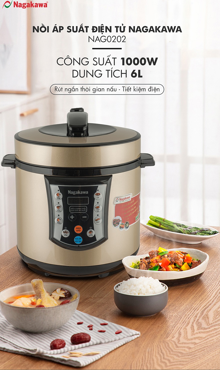 NỒI ÁP SUẤT CAO CẤP NAGAKAWA NAG0202