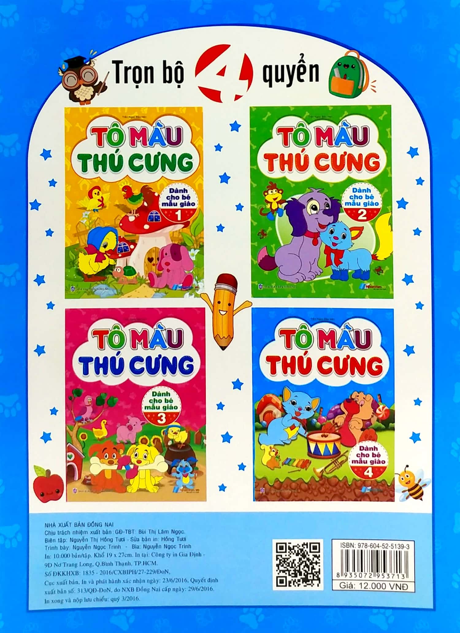 Sách Fahasa - Tô Màu Thú Cưng - Tập 4 (Dành Cho Bé Mẫu Giáo)
