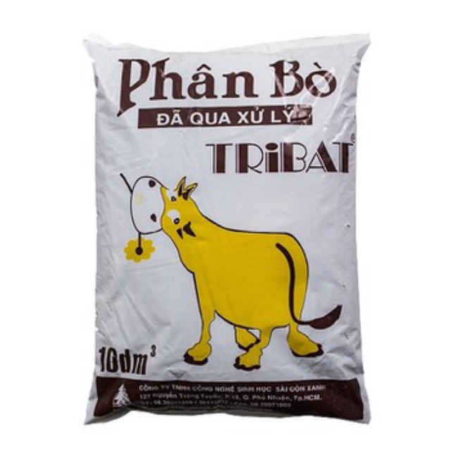 Phân bò sạch hữu cơ nguyên chất Tribat 10dm3 - Đã qua xử lý, phân bò ủ hoai, hoai mục | VTNN Nông Điền Trang