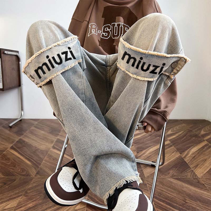 Quần jean nam họa tiết bấm đầu gốiquần jean nam nữ Miuzi DT168