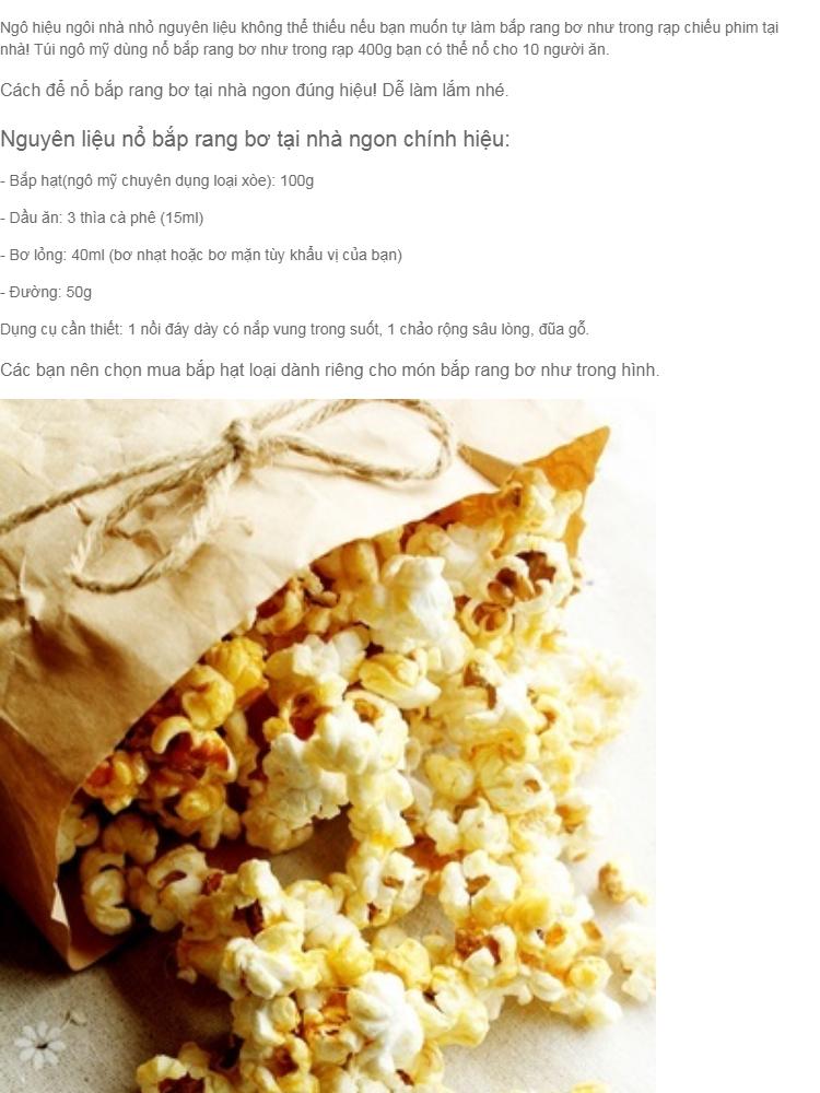 Túi ngô mỹ dùng nổ bắp rang bơ 1kg