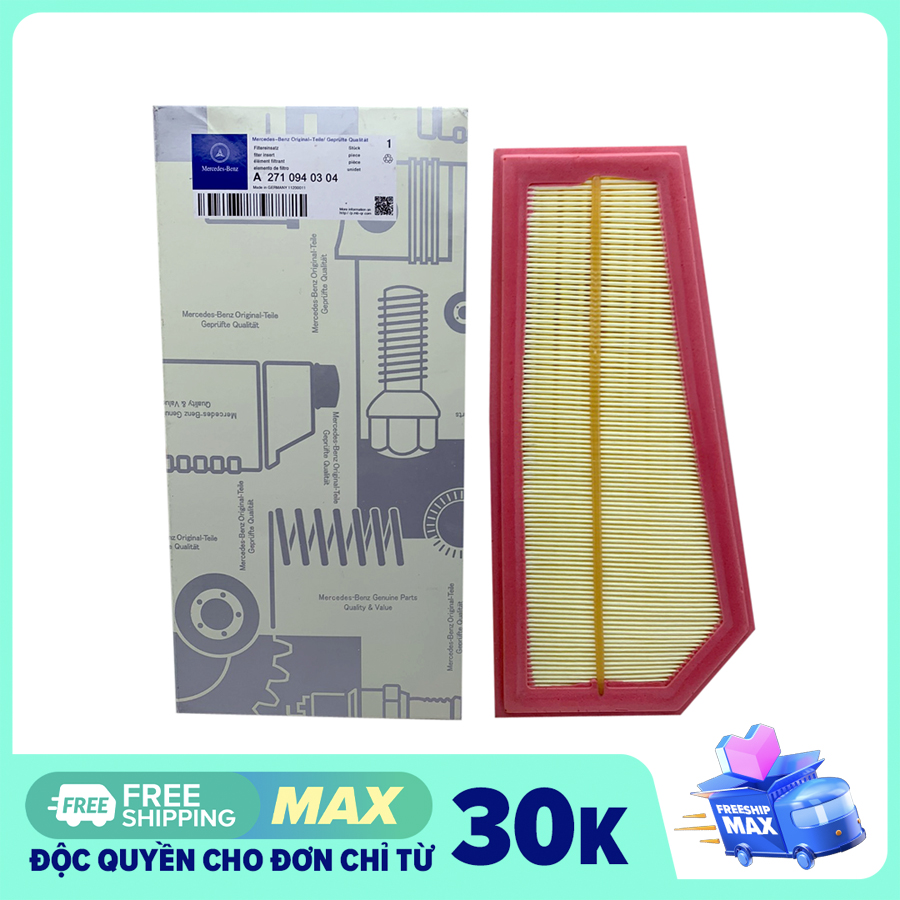 Lọc gió động cơ Mercedes-Benz. Dùng cho Mercedes máy 271: C180, C200, C250, E200, E250, SLK200, SLK250