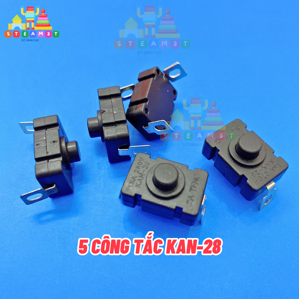 [HCM]5 công tắc đèn pin KAN-28 tự khóa 1.5A 220V - LK0044