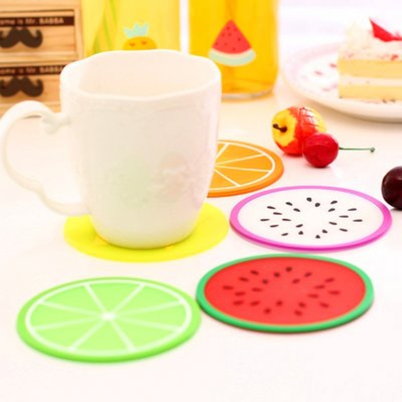 Combo 4 Miếng Lót Ly Chén Cốc Silicon Hình Trái Cây Độc Đáo