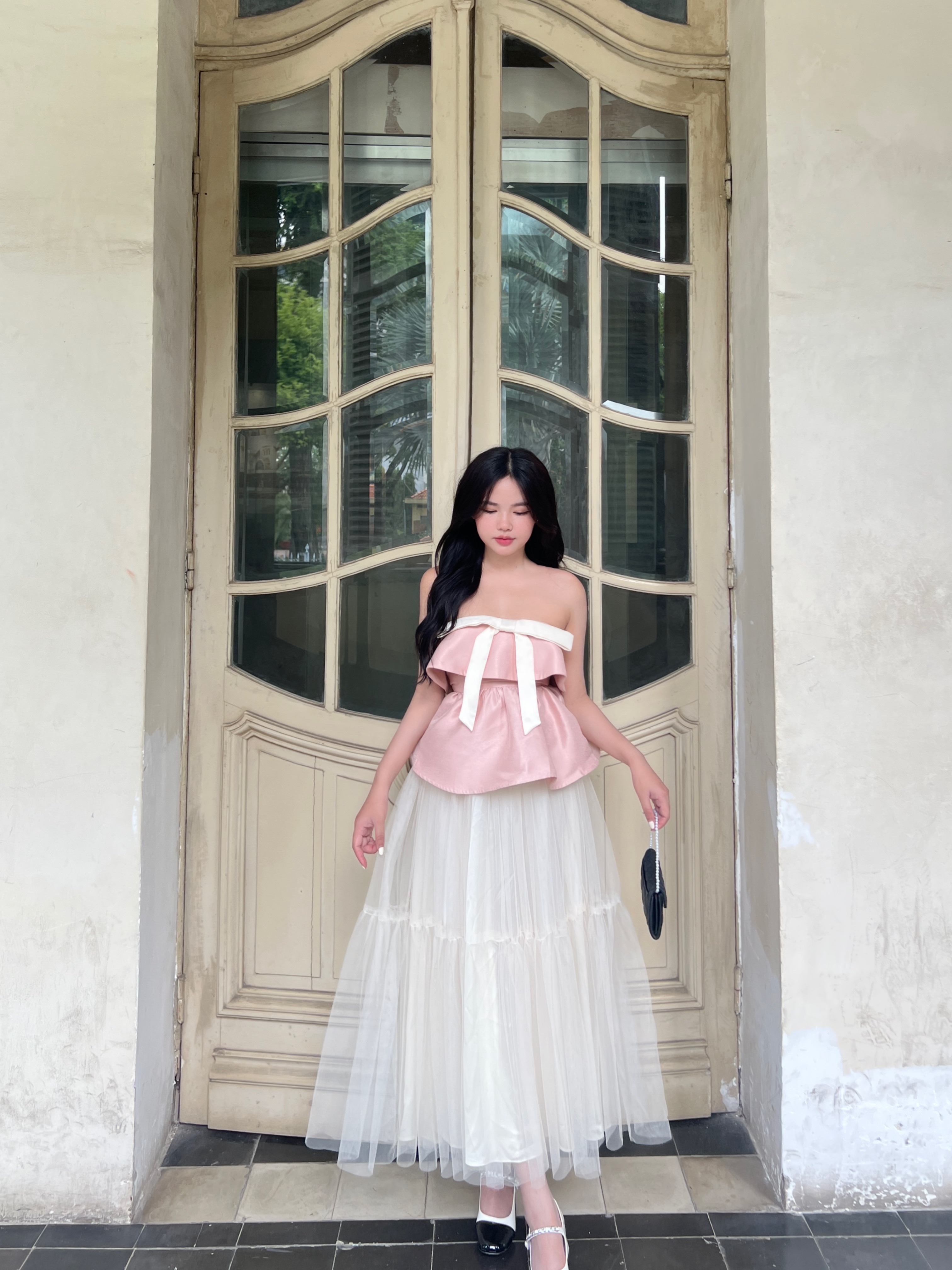 ✿ Somee studio ✿ Versailles midi skirt ✿ Chân váy midi lưới