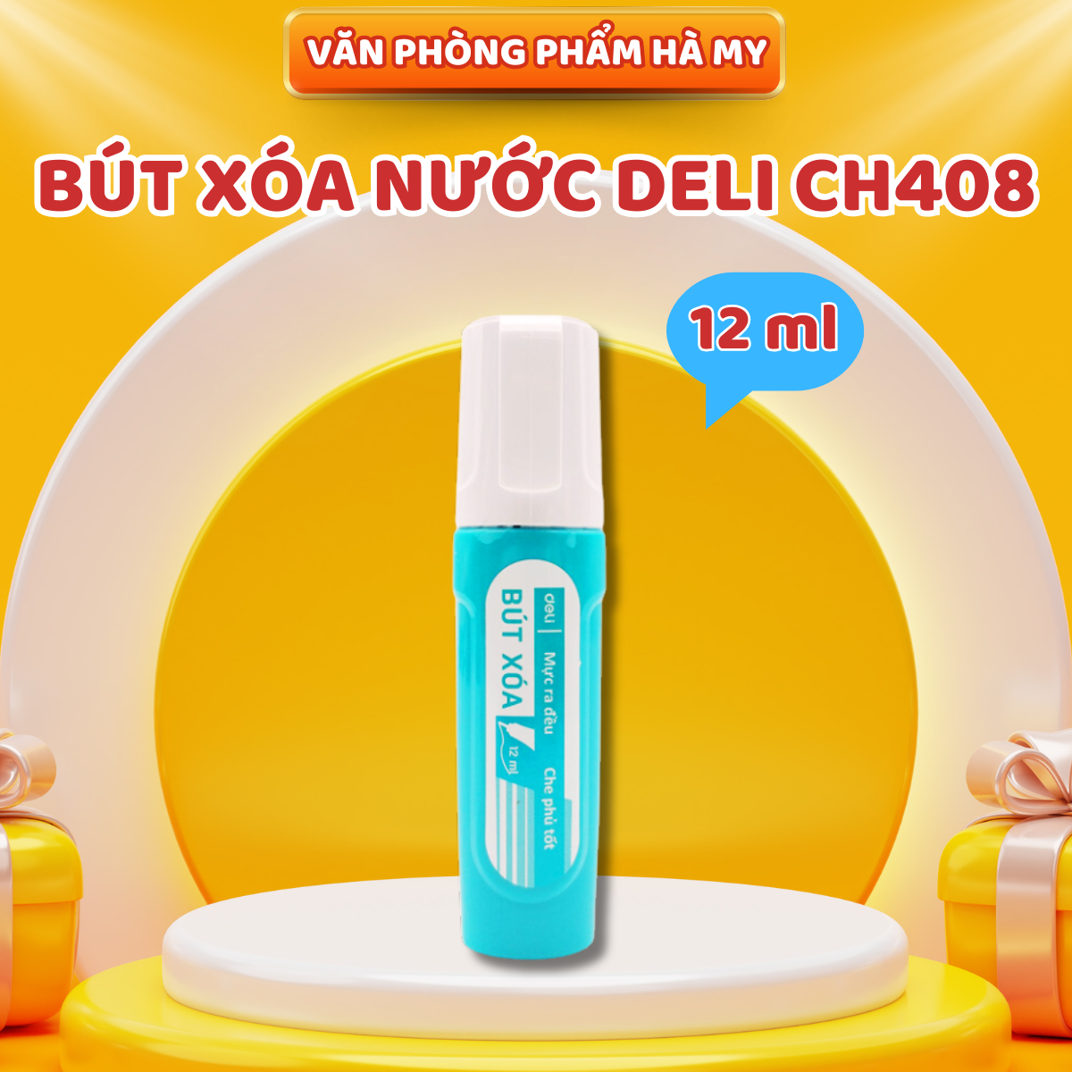Bút Xóa Nước Thân Dẹp 12 ml - Deli CH408
