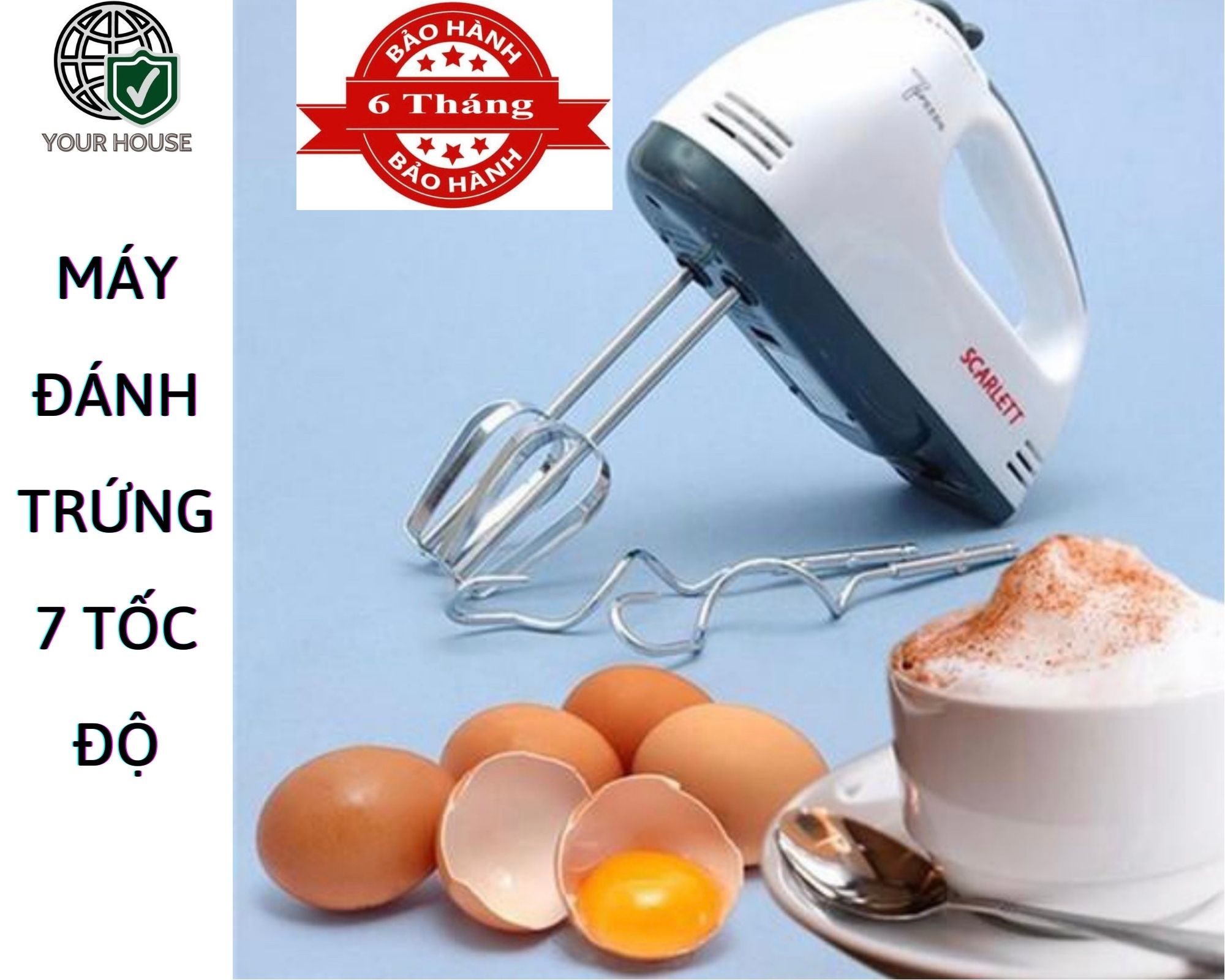 Máy đánh trứng đa năng 7 tốc độ 260w-BẢO HÀNH 12 THÁNG