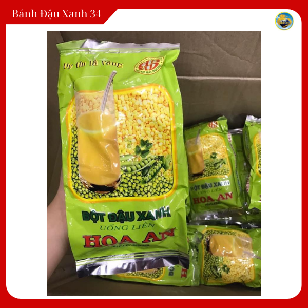Bột Đậu Xanh Uống Liền Hoa An 500Gram (10 gói nhỏ)