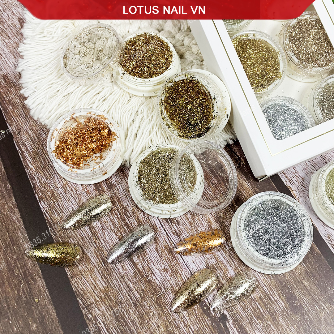 Set nhũ khổng tước 6 hũ trang trí móng