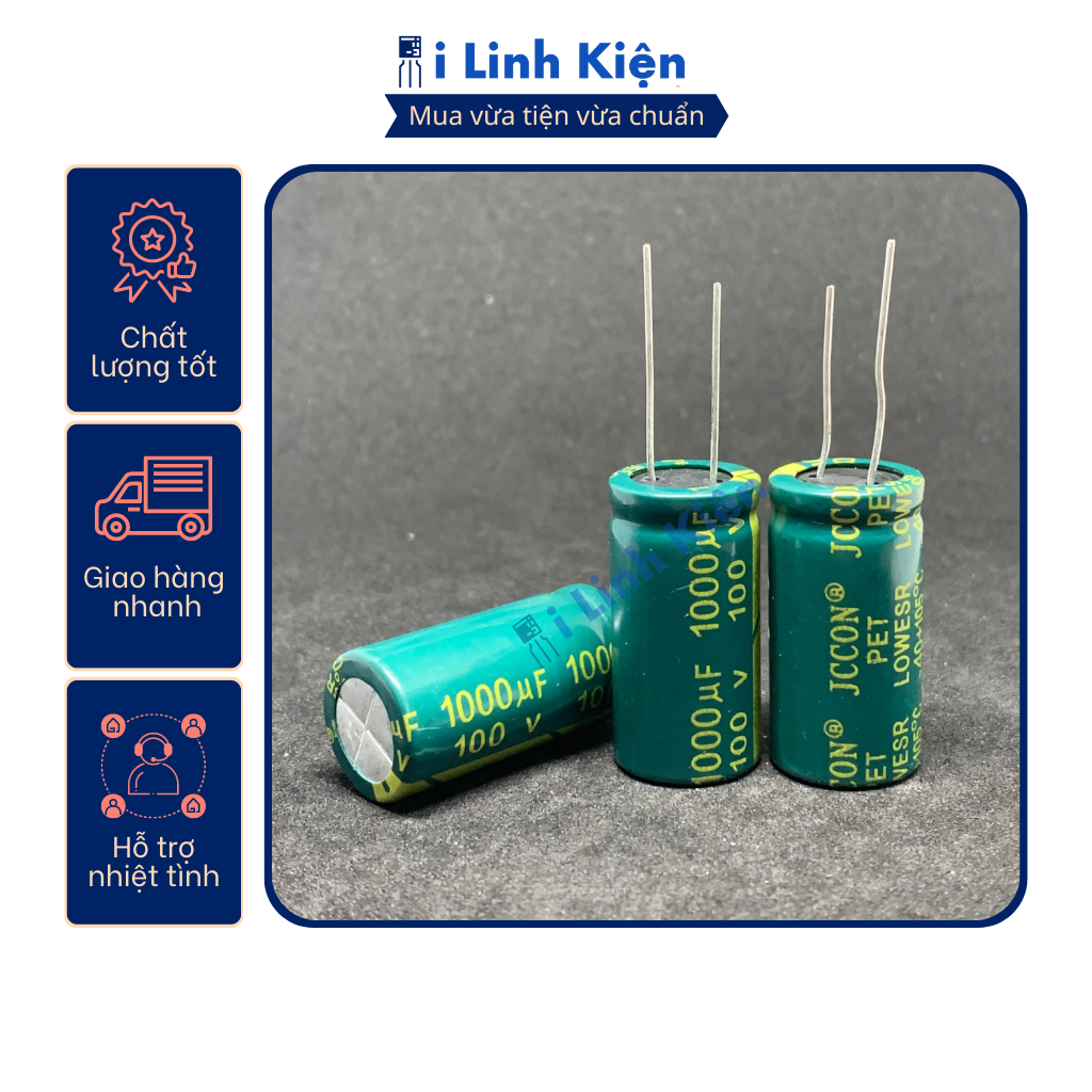 Tụ hoá 1000UF 100V JCON Combo 10 con chất lượng tốt.
