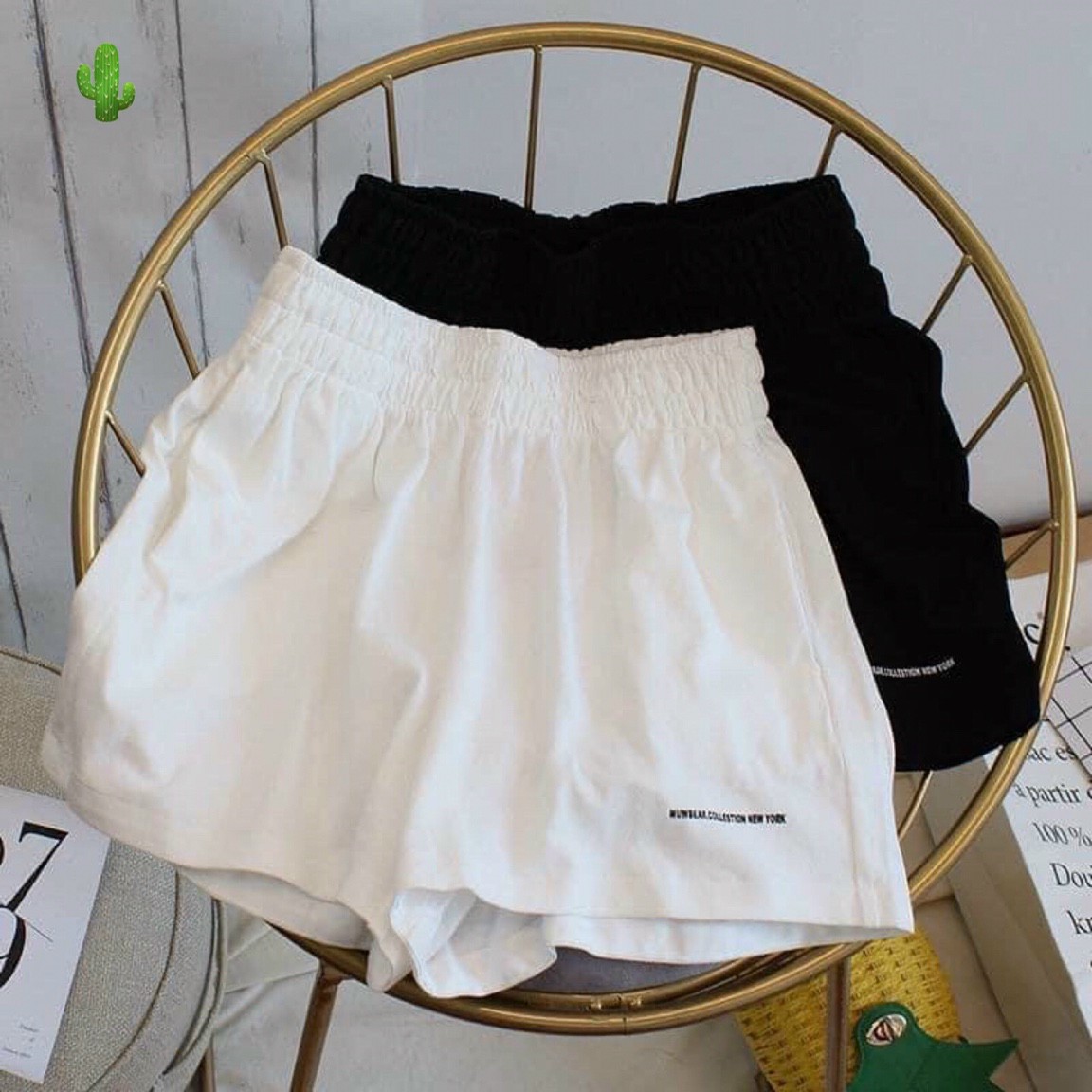Quần Short Nữ Có Thêu Chữ