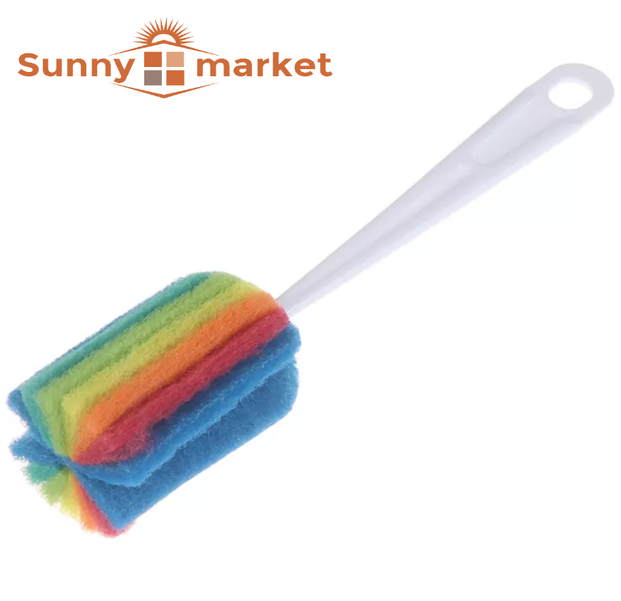 Combo 2 dụng cụ cọ rửa ly cốc chén 7 màu Cây rửa bình sữa 7 màu