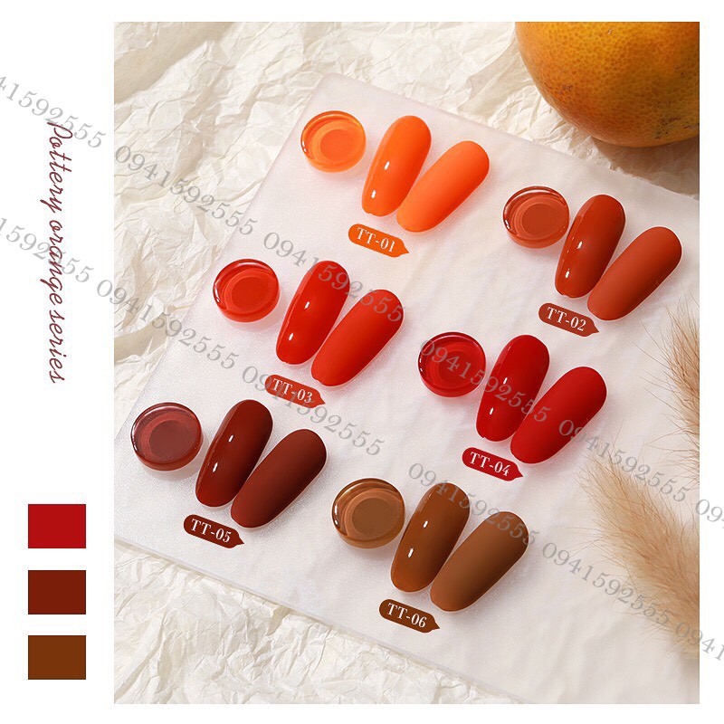Set sơn gel AS cam đất 6 màu TT