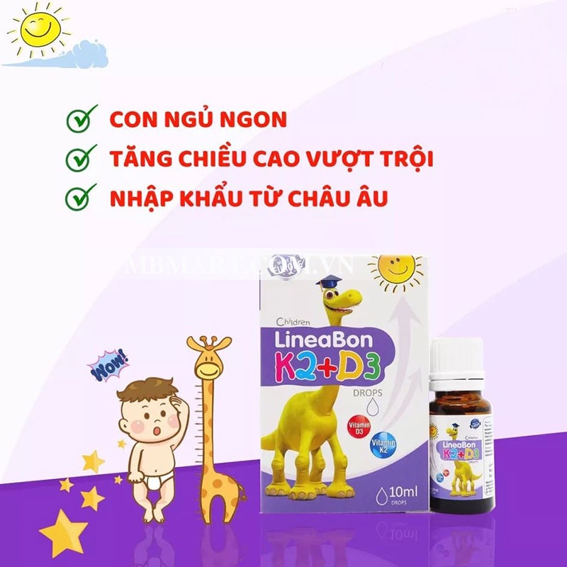 Vitamin tăng trưởng chiều cao LineaBon K2+D3 (10ml)