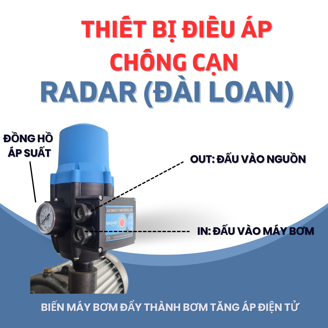 THIẾT BỊ ĐIỀU ÁP CHỐNG CẠN RADAR CHO MÁY BƠM