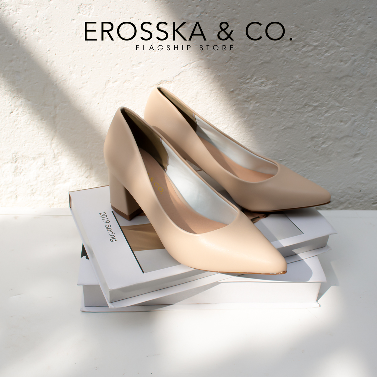 Giày cao gót Erosska mũi nhọn kiểu dáng cơ bản cao 5cm EP011 (BR)