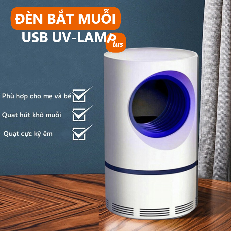 Đèn bắt muỗi USB UV-LAMP Plus bản nâng cấp, đèn bắt muỗi thông minh bảo vệ mẹ và bé