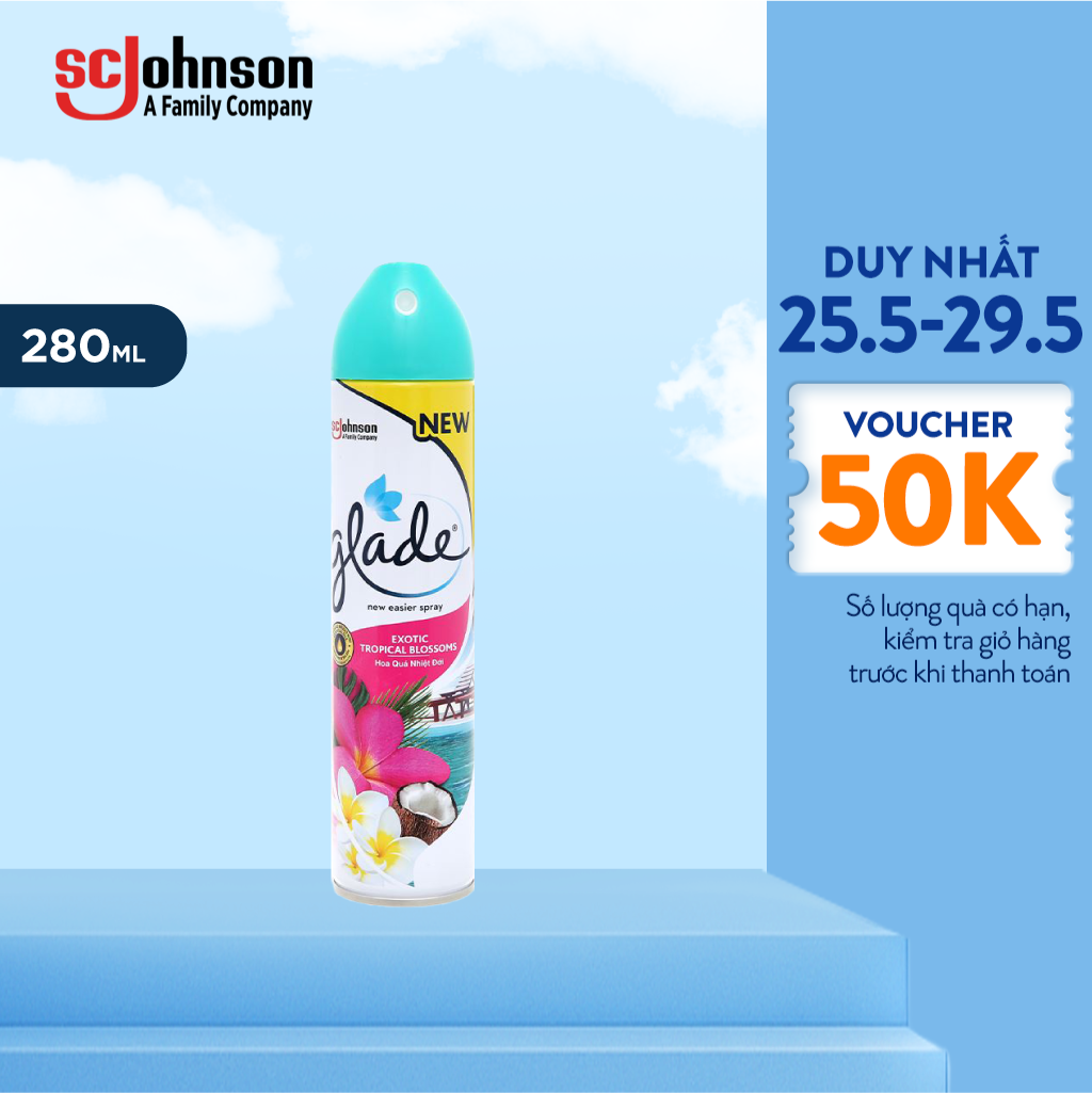 GLADE Xịt thơm phòng hương Hoa Hồng 280ML