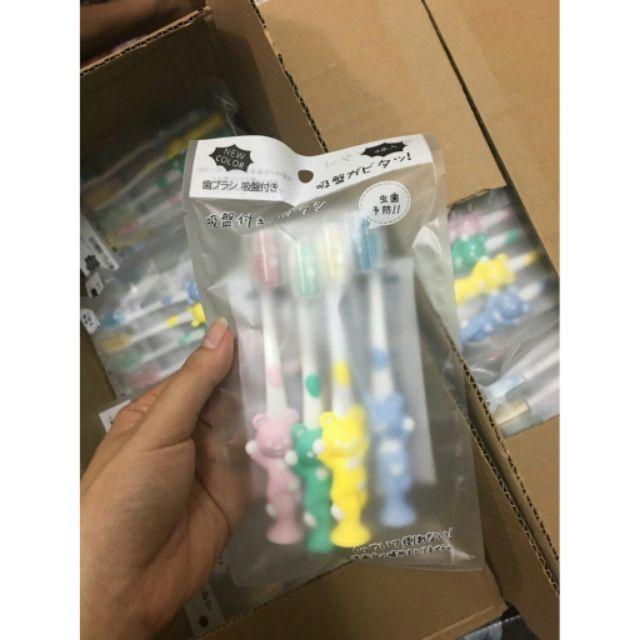 SET 4 BÀN CHẢI ĐÁNH RĂNG XUẤT NHẬT HÌNH THÚ CHO BÉ
