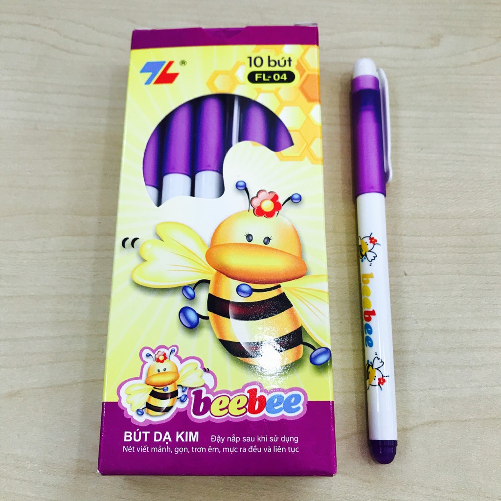 Hộp 10 bút lông kim tím Beebee Thiên Long FL-04