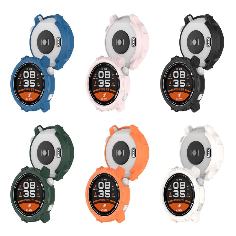 ZZOOI Screen Protector Case Anti-scratch Frame Soft TPU Protective Cover Bumper Shell Compatible with Coros Pace 2 Smart Watch