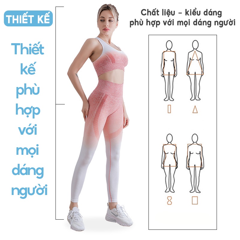 Bộ đồ tập gym thoáng mát co dãn 4 chiều nâng mông tôn dáng KICO