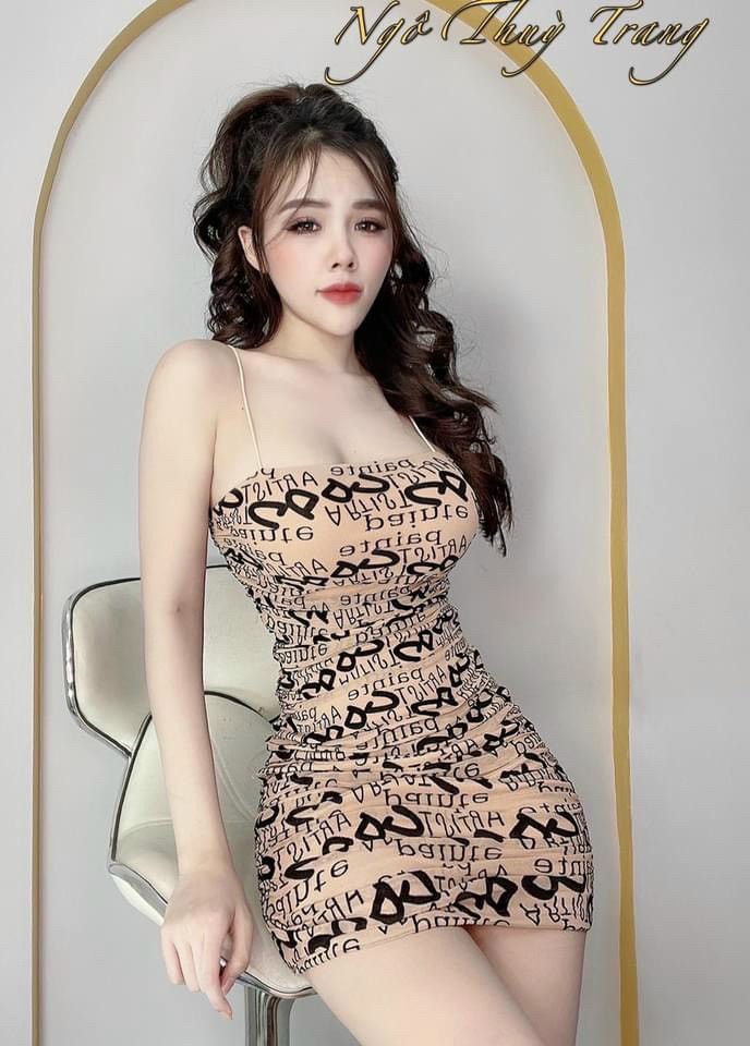 [HCM]đầm ôm body thun borip hai dây họa tiết mẫu thời trang siêu sexy m5345