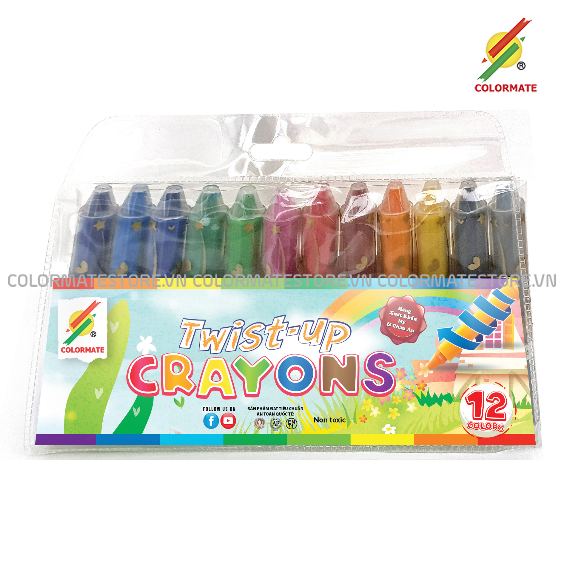 Bút sáp vặn 12 màu