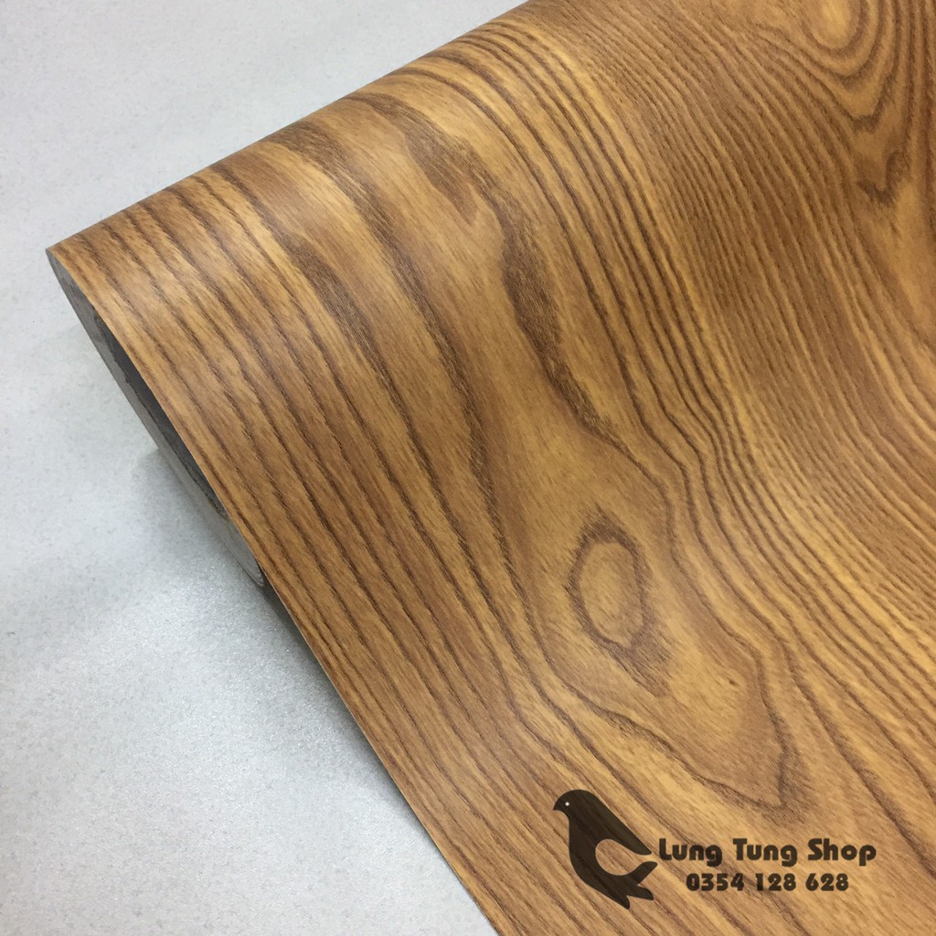 Decal gỗ nâu có sẵn keo - khổ 1,2m
