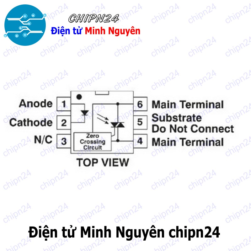 [2 con] (DT) Opto MOC3041 DIP-6 Trắng Hàng Tốt - HH001130