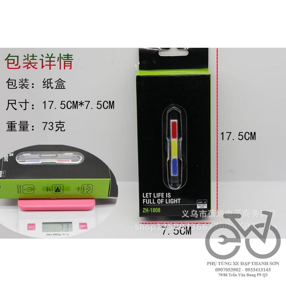 Đèn LED  Xe Đạp Có Thể Sạc Lại Bằng Cổng USB