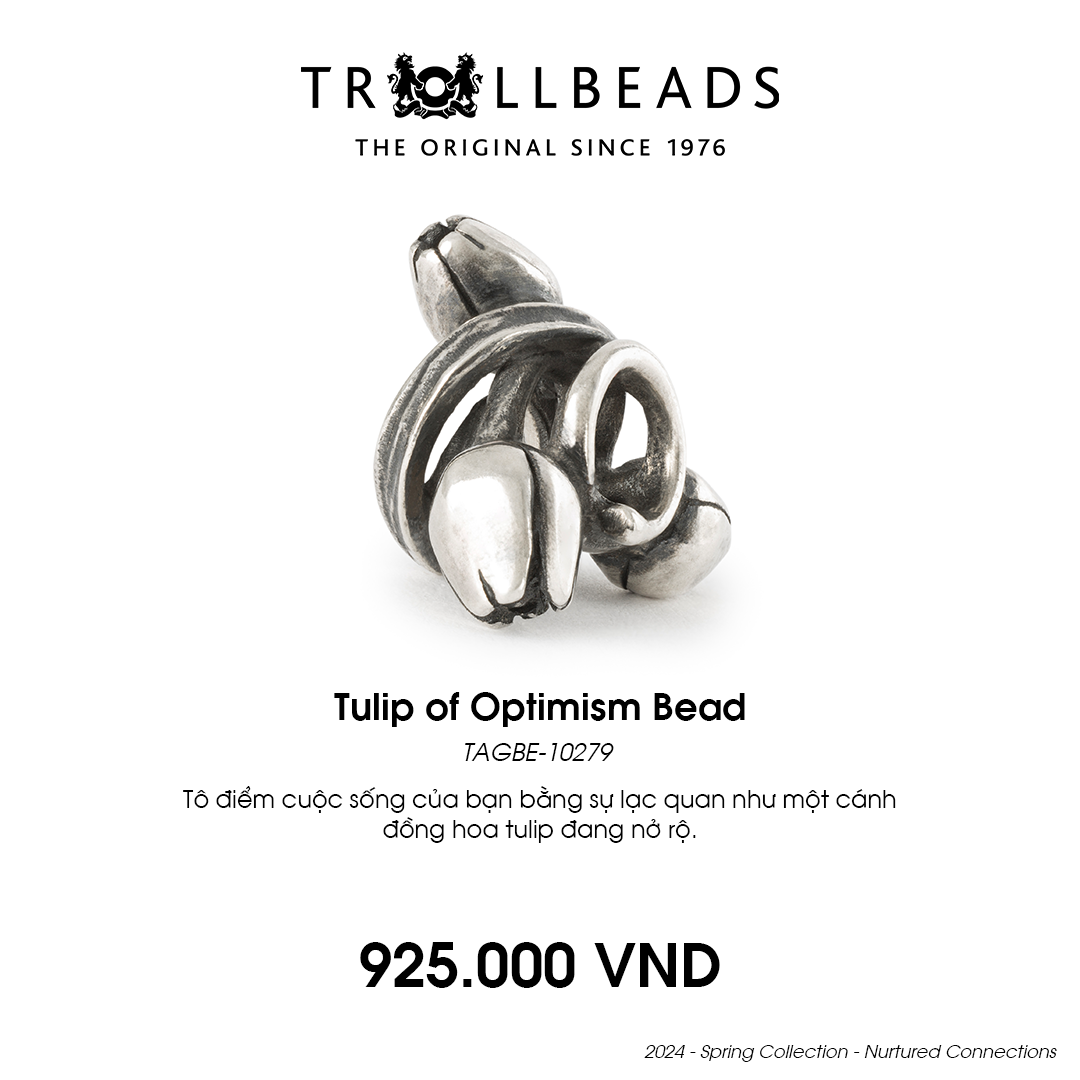 Trollbeads Bead Bạc cao cấp Tulip of Optimism Bead
