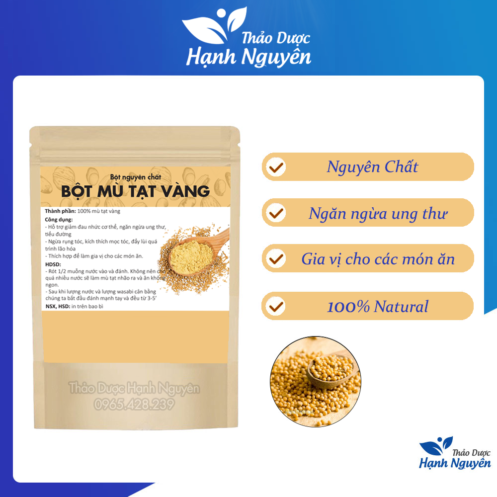 Bột mù tạt vàng 100g - Mustard power loại ngon - Thảo dược hạnh nguyên