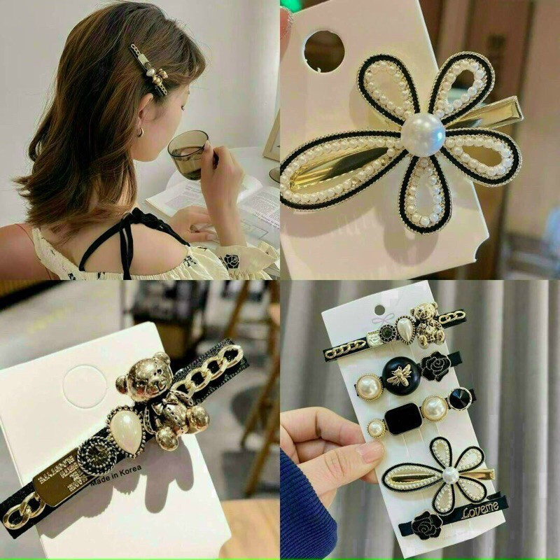 Set 5 Kẹp Tóc Tiêu Thư Sang Chảnh ( Màu Đen
