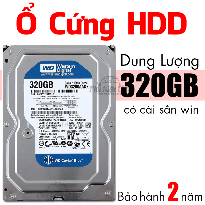 [HCM]Ổ cứng HDD máy tính bàn WD 320GB Cài sẵn hệ điều hành Bảo Hành 2 Năm