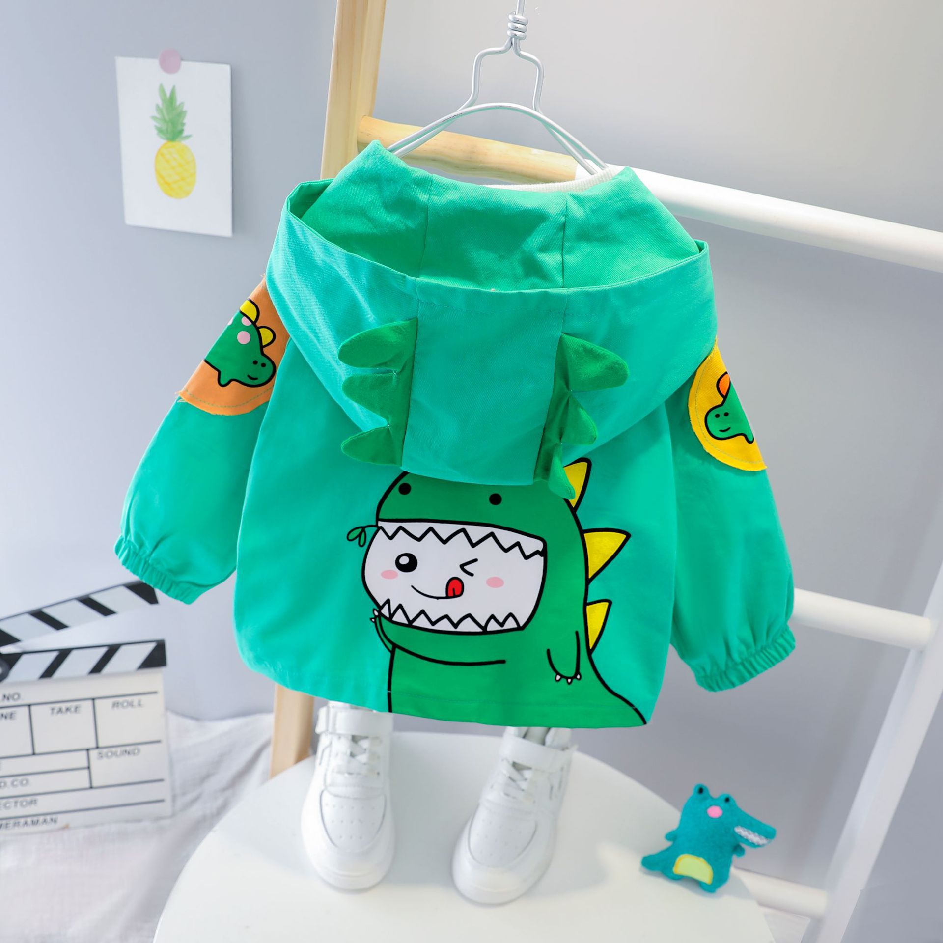 ❤️FREESHIP❤️ Áo khoác gió 2 lớp cho bé KHỦNG LONG 7-25 ký