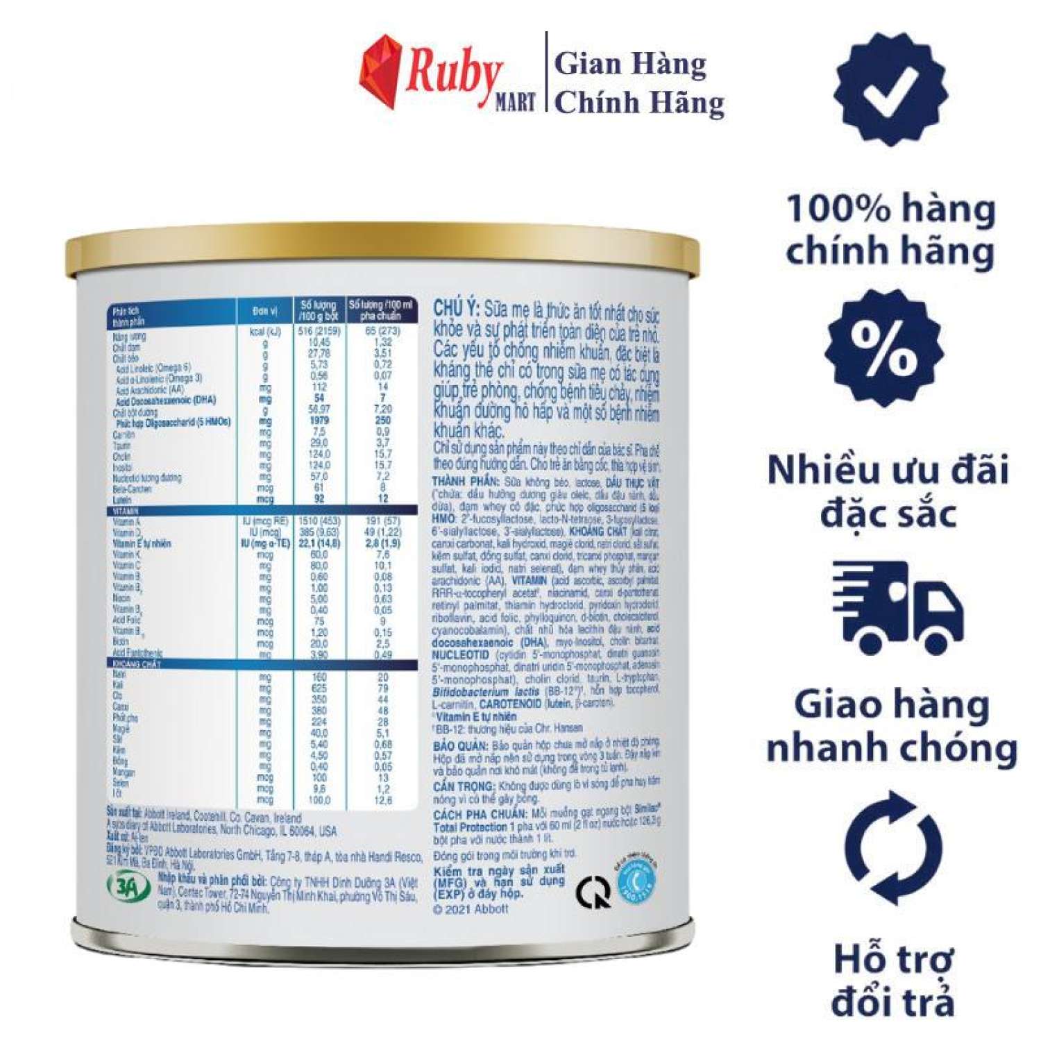 [Date 2.2025] Sữa Bột Similac Total Protection 1 lon 400g - Cho Bé Sinh Mỗ, Nhẹ Cân