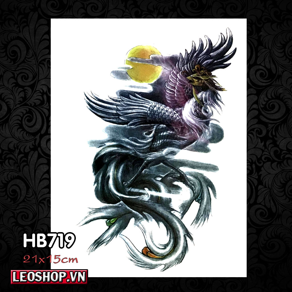 Tattoo stickers Eagle, owl , Phoenix (21x15cm)