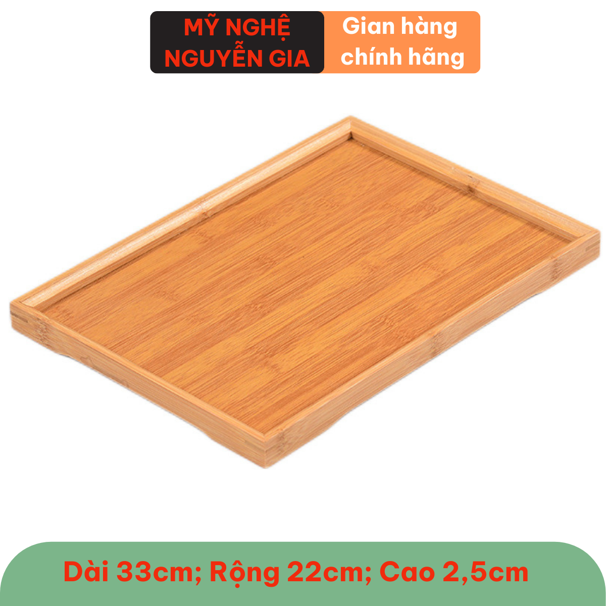Khay gỗ tre decor đựng trà bưng bê đồ ăn đa năng