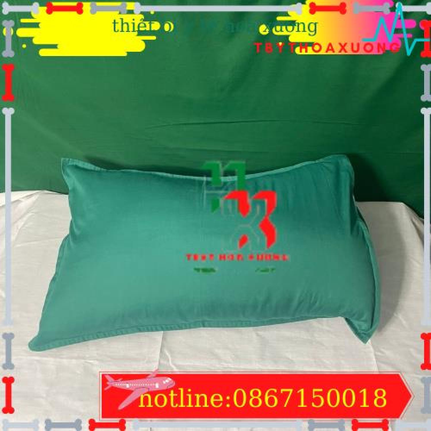 Vỏ Gối y tế màu trắn-,màu xanh
